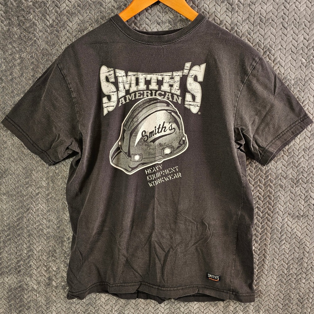 Smiths American Workwear Graphic‎ T Shirt Mens Medium Hard Hat Cotton